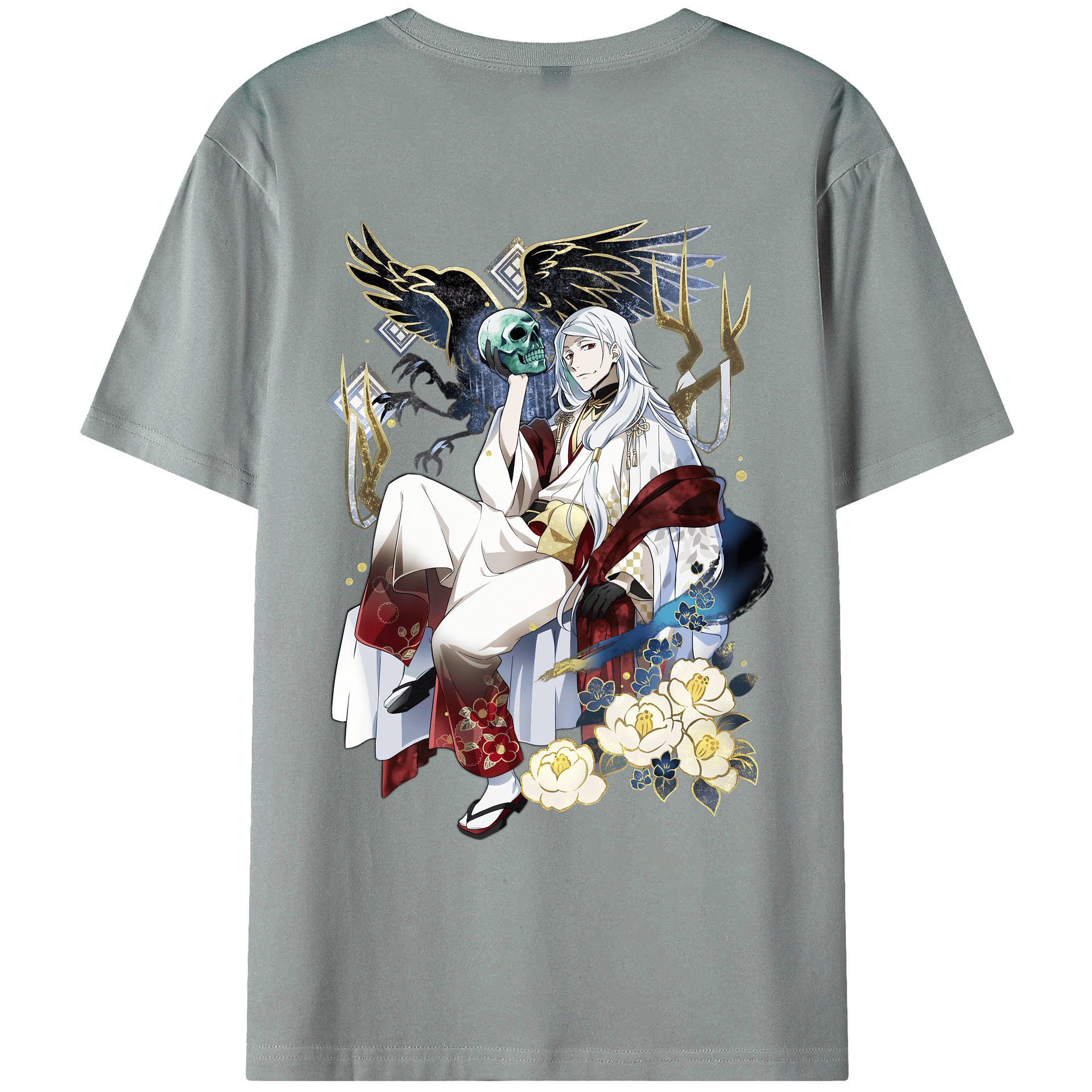 （画像用） 文豪ストレイドッグス Bungo Stray Dogs 綿100％ メンズ半袖Tシャツ（バックプリント） 通気性